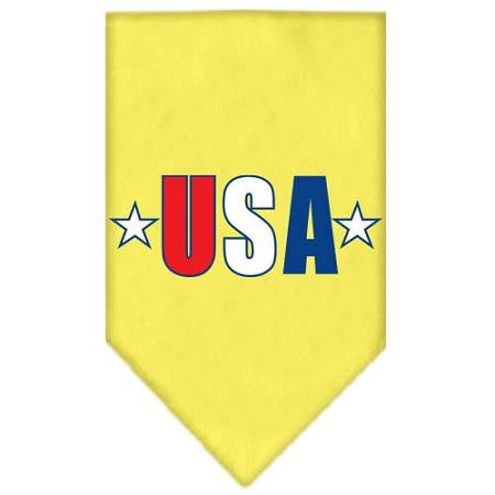 USA Star Screen Print Bandana Yellow Small