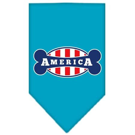 Bonely in America Screen Print Bandana Turquoise Large