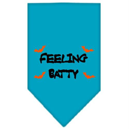 Feeling Batty Screen Print Bandana Turquoise Small