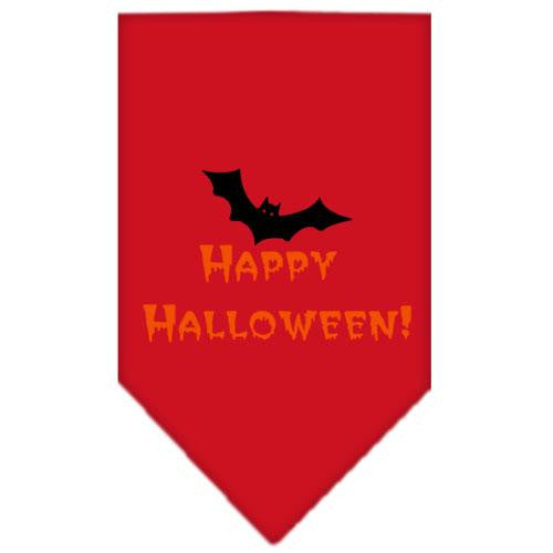 Happy Halloween Screen Print Bandana Red Small