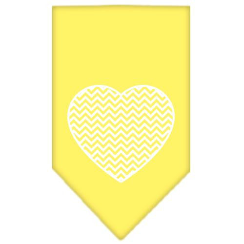 Chevron Heart Screen Print Bandana Yellow Large