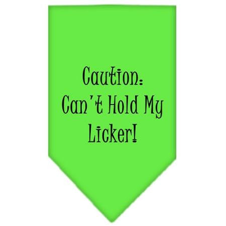 Can't Hold My Licker  Screen Print Bandana Lime Green Large