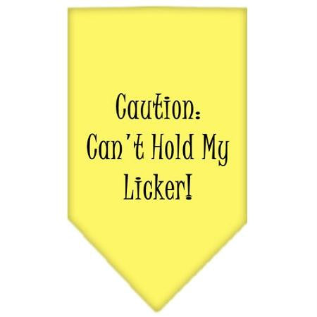 Can't Hold My Licker  Screen Print Bandana Yellow Large