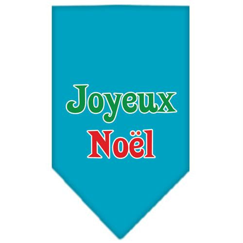 Joyeux Noel Screen Print Bandana Turquoise Large