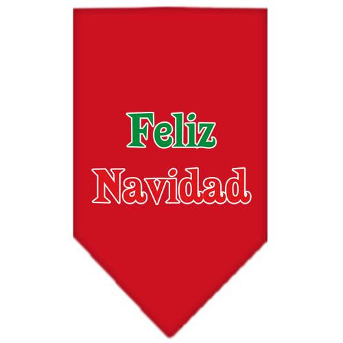 Feliz Navidad Screen Print Bandana Red Large