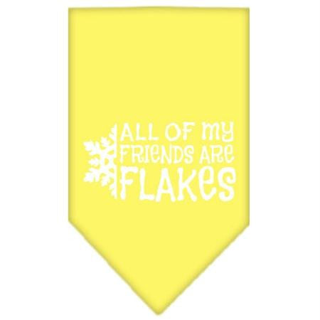 All my friends are Flakes Screen Print Bandana Yellow Large