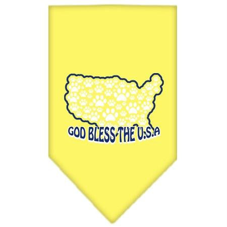 God Bless USA Screen Print Bandana Yellow Small