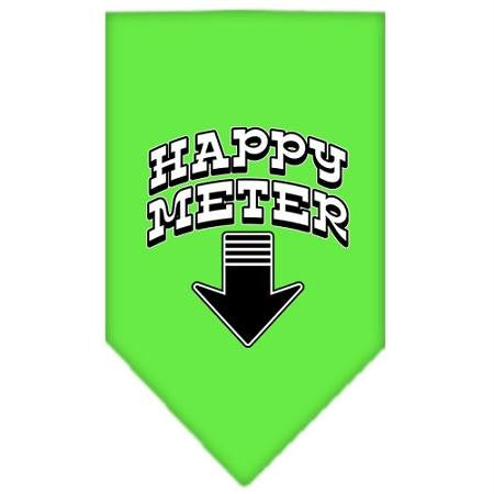 Happy Meter Screen Print Bandana Lime Green Large