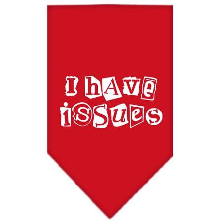 I Have Issues Screen Print Bandana Red Large