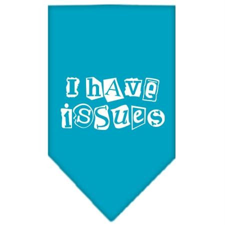 I Have Issues Screen Print Bandana Turquoise Large