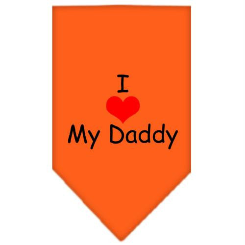 I Heart My Daddy  Screen Print Bandana Orange Large