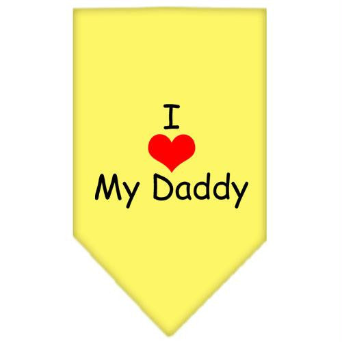 I Heart My Daddy  Screen Print Bandana Yellow Large