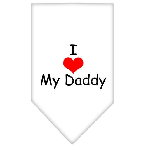 I Heart My Daddy  Screen Print Bandana White Small