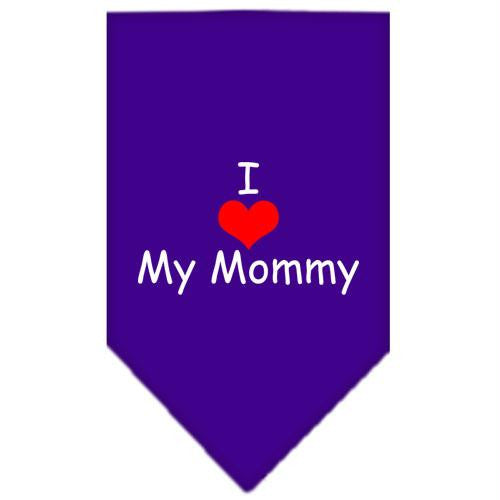 I Heart My Mommy  Screen Print Bandana Purple Large