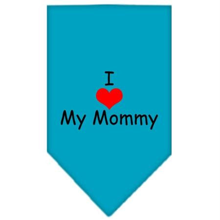 I Heart My Mommy  Screen Print Bandana Turquoise Large