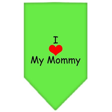 I Heart My Mommy  Screen Print Bandana Lime Green Small