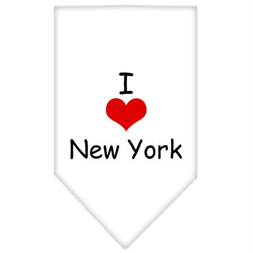 I Heart New York  Screen Print Bandana White Small