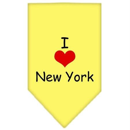 I Heart New York  Screen Print Bandana Yellow Small