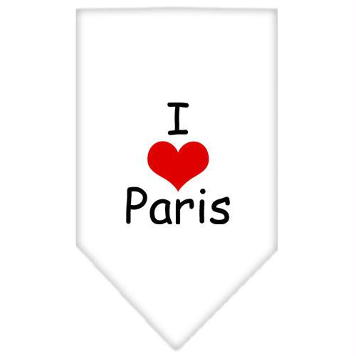 I Heart Paris  Screen Print Bandana White Small