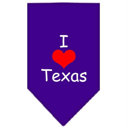 I Heart Texas  Screen Print Bandana Purple Large