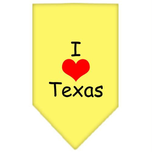 I Heart Texas  Screen Print Bandana Yellow Large