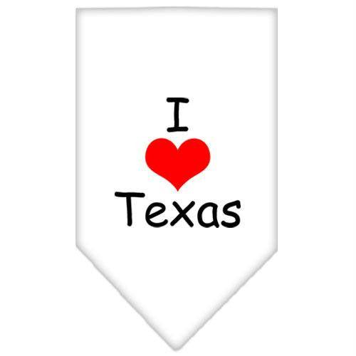 I Heart Texas  Screen Print Bandana White Small