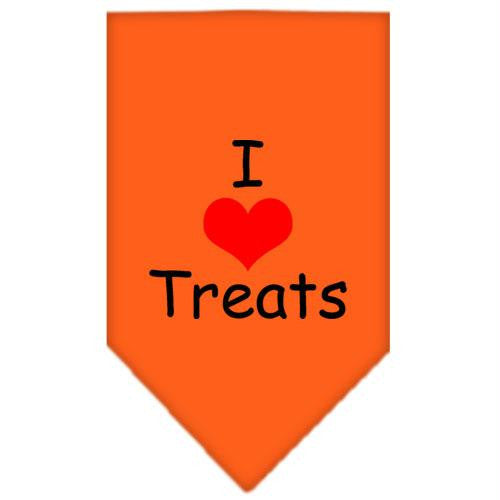 I Heart Treats  Screen Print Bandana Orange Large