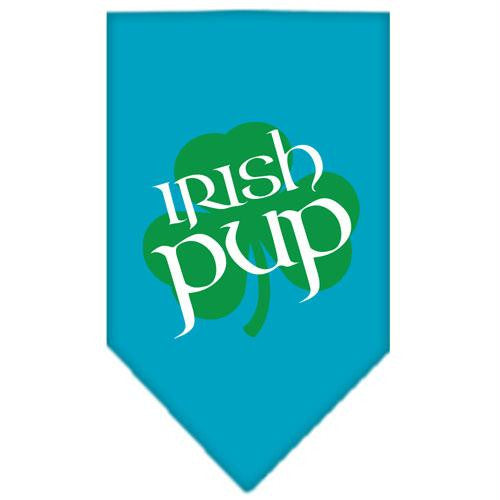 Irish Pup Screen Print Bandana Turquoise Small