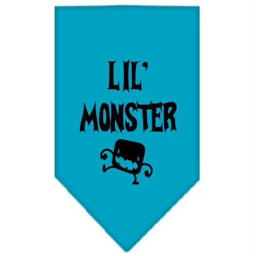 Lil Monster  Screen Print Bandana Turquoise Small