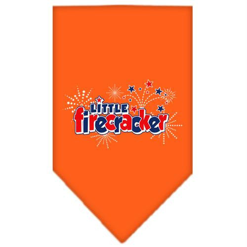 Little Firecracker Screen Print Bandana Orange Large