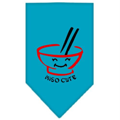 Miso Cute Screen Print Bandana Turquoise Large