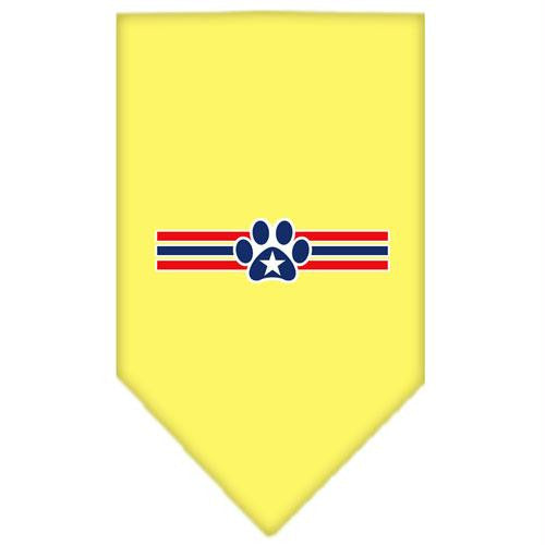 Patriotic Star Paw Screen Print Bandana Yellow Large