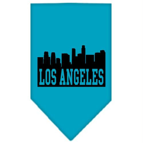 Los Angeles Skyline Screen Print Bandana Turquoise Small