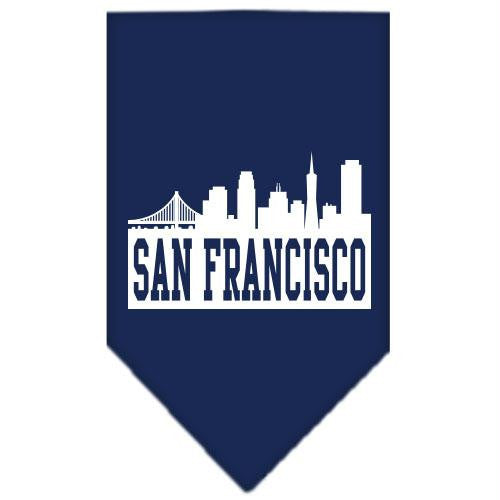 San Francisco Skyline Screen Print Bandana Navy Blue large