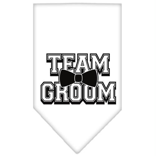 Team Groom Screen Print Bandana White Small