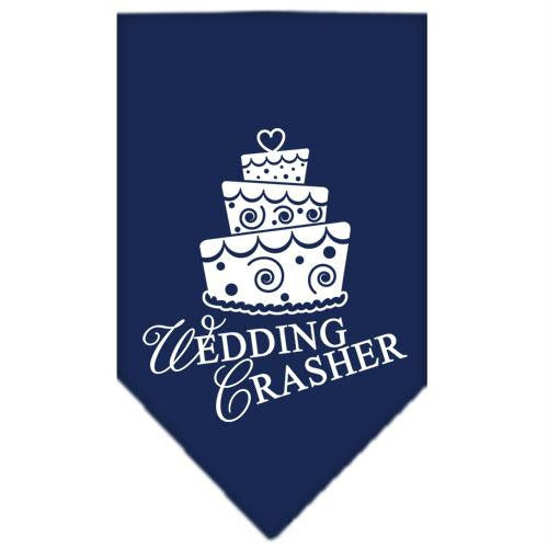 Wedding Crasher Screen Print Bandana Navy Blue large