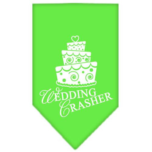 Wedding Crasher Screen Print Bandana Lime Green Small