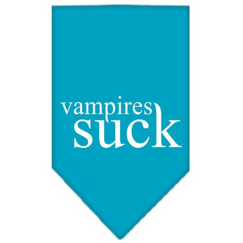 Vampires Suck Screen Print Bandana Turquoise Large