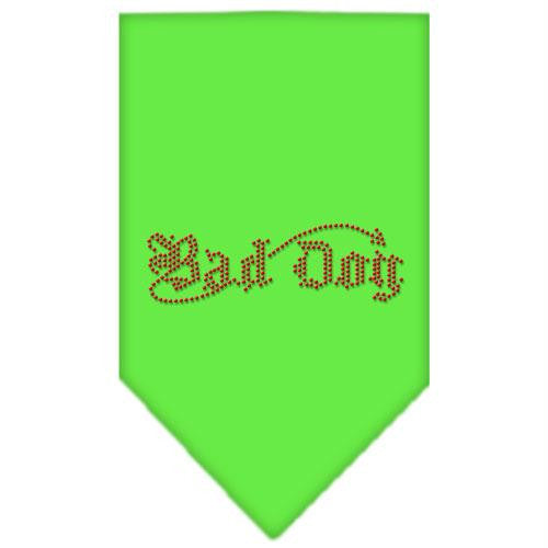 Bad Dog Rhinestone Bandana Lime Green Small