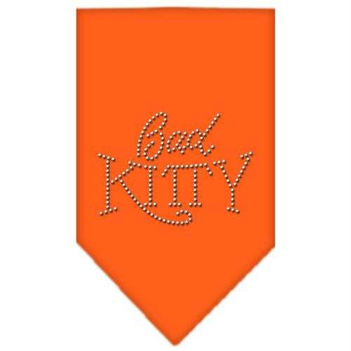 Bad Kitty Rhinestone Bandana Orange Large