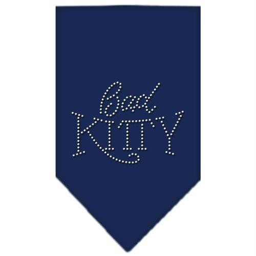 Bad Kitty Rhinestone Bandana Navy Blue Small