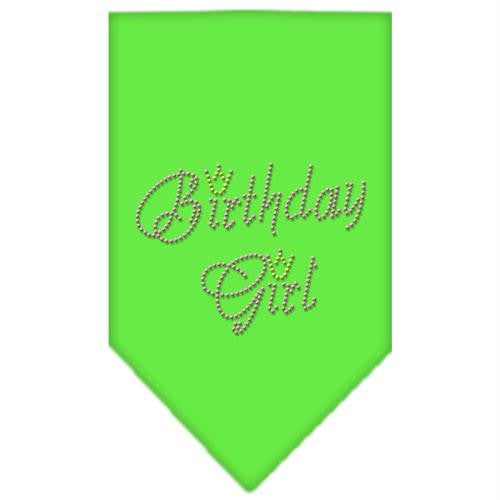 Birthday Girl Rhinestone Bandana Lime Green Large