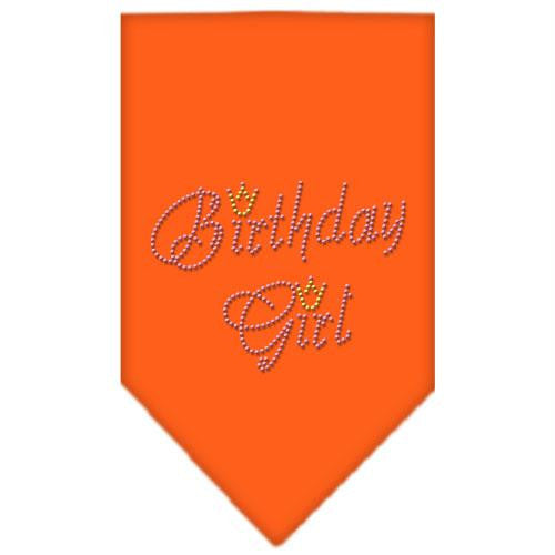 Birthday Girl Rhinestone Bandana Orange Large