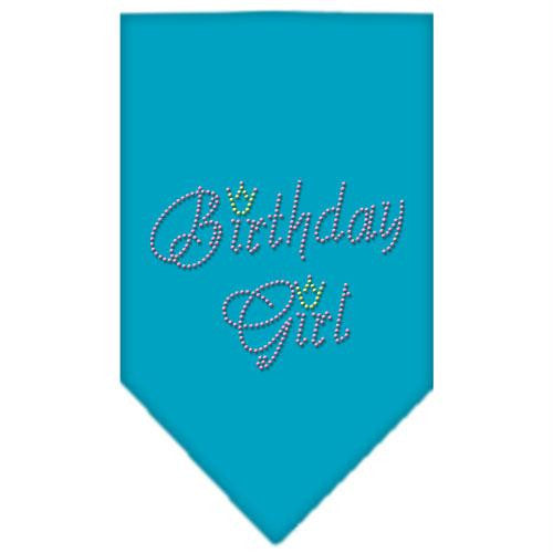 Birthday Girl Rhinestone Bandana Turquoise Large