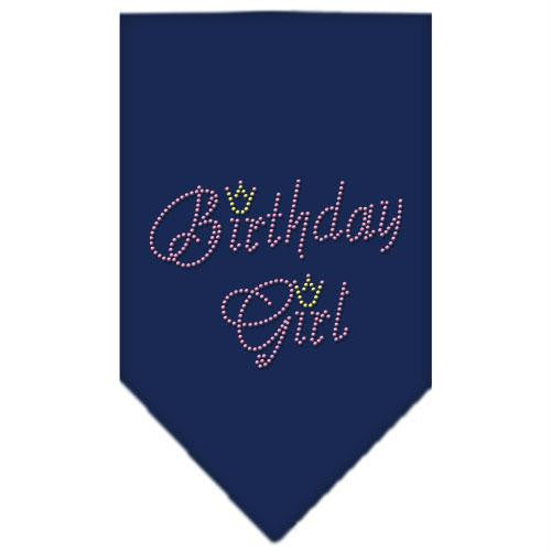 Birthday Girl Rhinestone Bandana Navy Blue Small