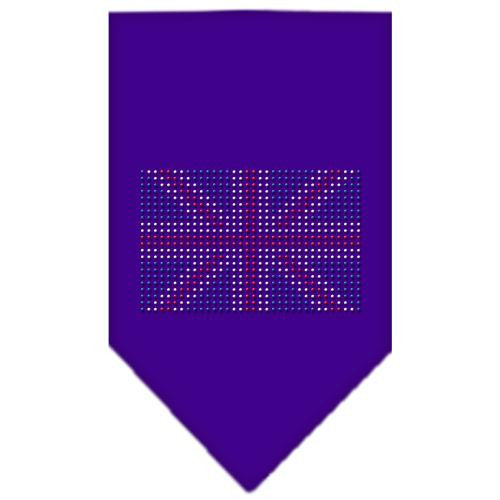 British Flag Rhinestone Bandana Purple Small