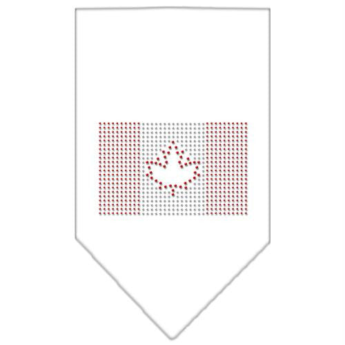 Canadian Flag Rhinestone Bandana White Small