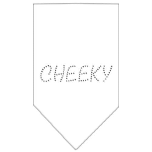 Cheeky Rhinestone Bandana White Large