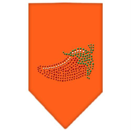 Chili Pepper Rhinestone Bandana Orange Large