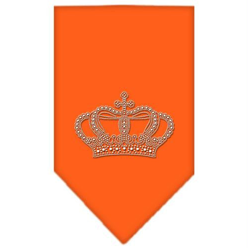 Crown Rhinestone Bandana Orange Large